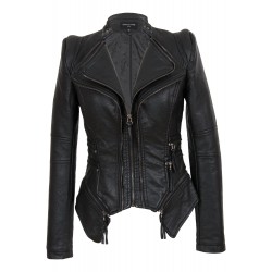 Dames imitatie leren jas H zwart Dames imitatie leren jas H zwart